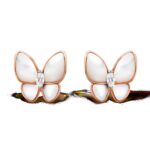 Сережки Two Butterfly з діамантами 0,31 ct  та перламутром