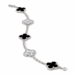 Браслет Vintage Alhambra, 5 мотивів з оніксом та діамантами 0,96 ct - Зображення 2