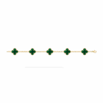 Браслет Vintage Alhambra, 5 мотивів з малахітом - Зображення 3