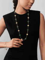 Браслет Vintage Alhambra, 5 мотивів з малахітом та діамантами 0,96 ct - Зображення 3