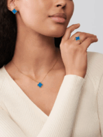 Підвіска Vintage Alhambra 1 мотив з агатом - Зображення 6